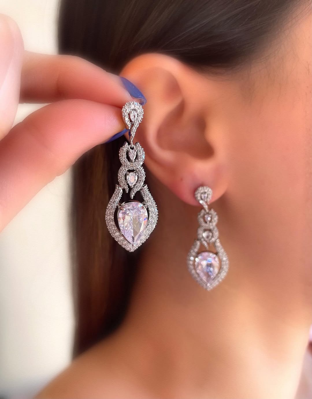 گوشواره جواهری نگیندار