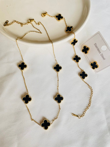 ست کامل ونکلیف مشکی طلایی